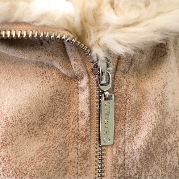 Guess Cream Faux Leather and Fur Jacket - Picture 8 of 8